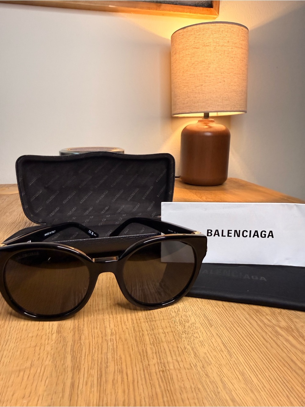 Balenciaga Round Sunglasses in Dark Tortoiseshell and Brown